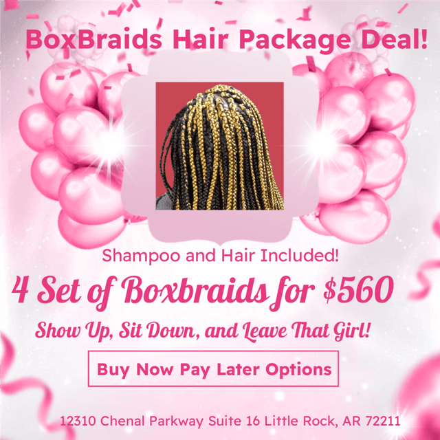 4 Services of Boxbraids Package at Yalina's  Salon and Company LLC in Little Rock, AR
